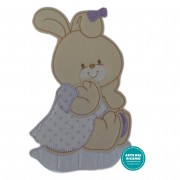 Iron-on Patch - Violet Baby Rabbit with Little Stars